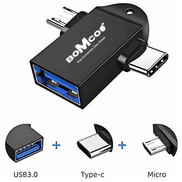 2 in 1 OTG Adapter Type C, Micro USB, All in 1 Multi OTG Connector
