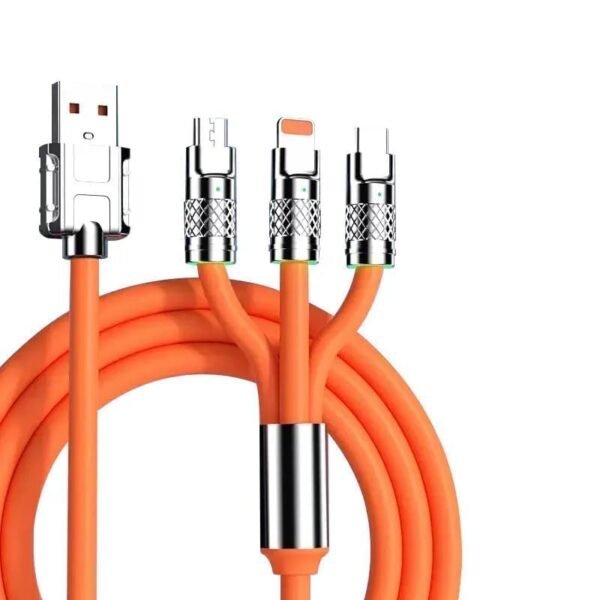 120W 3-in-1 Fast Charging Cable Micro USB Type-C iPhone Data Cord 1.2m USB-C Micro USB