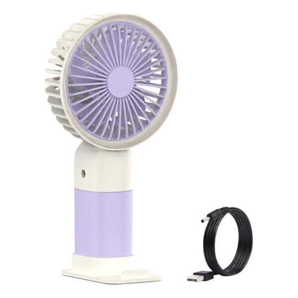 Handheld Mini Fan USB Rechargeable Cooling Fan for Makeup, Travel & Everyday Use (Purple)